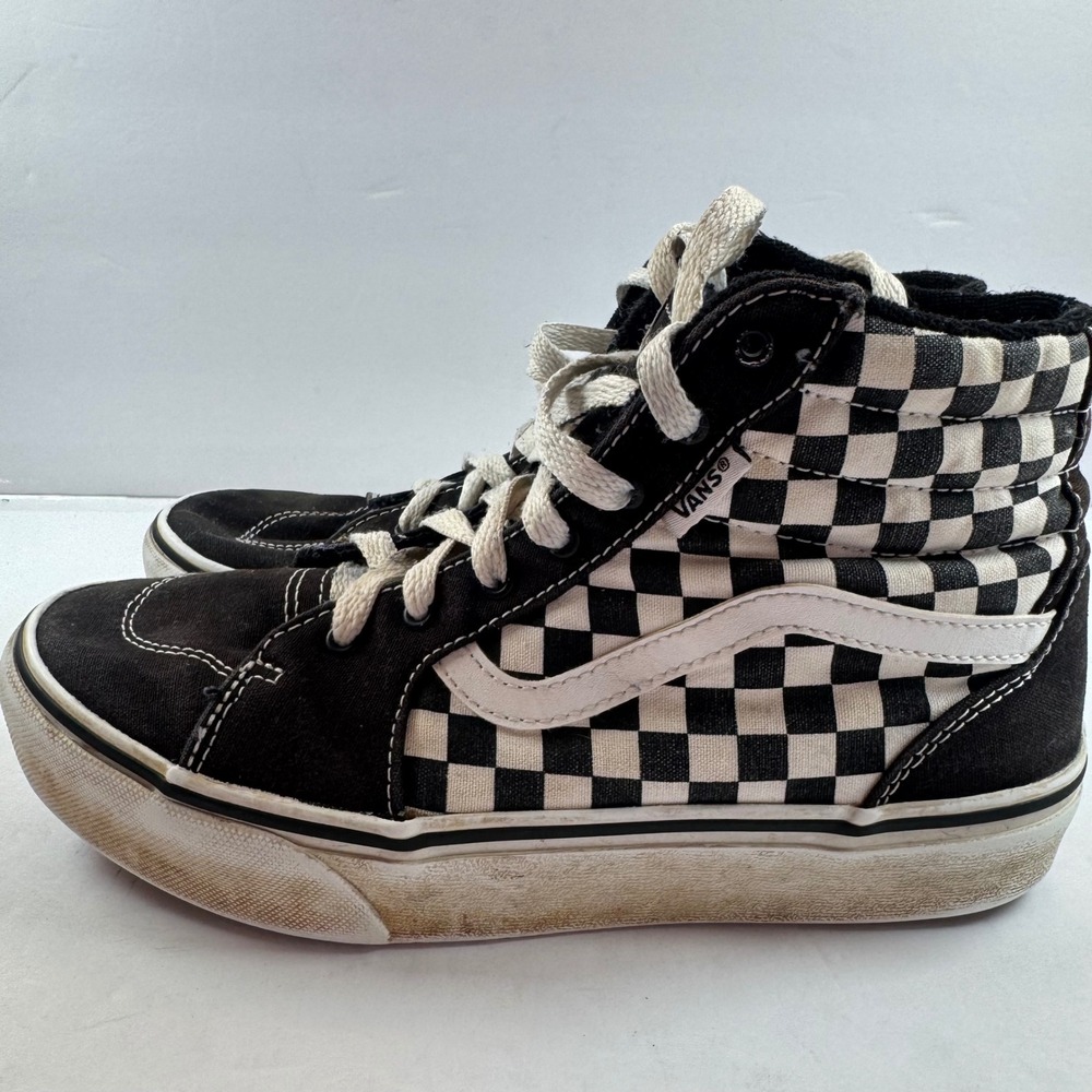 Vans Sk8-Hi‎ Checkerboard Black White High Top Sneakers Missy 5.5 721356